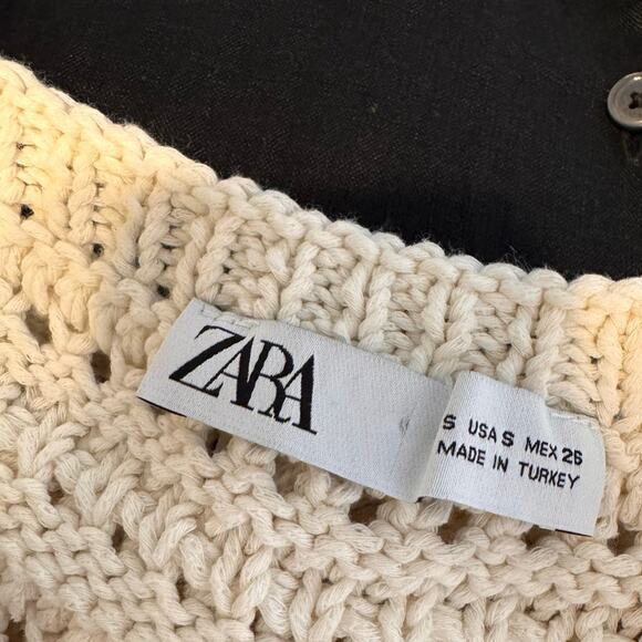 Zara Crochet Knit Cropped Tank Top - Size S - Picture 6 of 7
